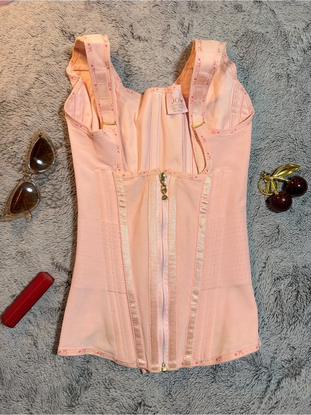 Pink Front-Zip Shapewear Bodice